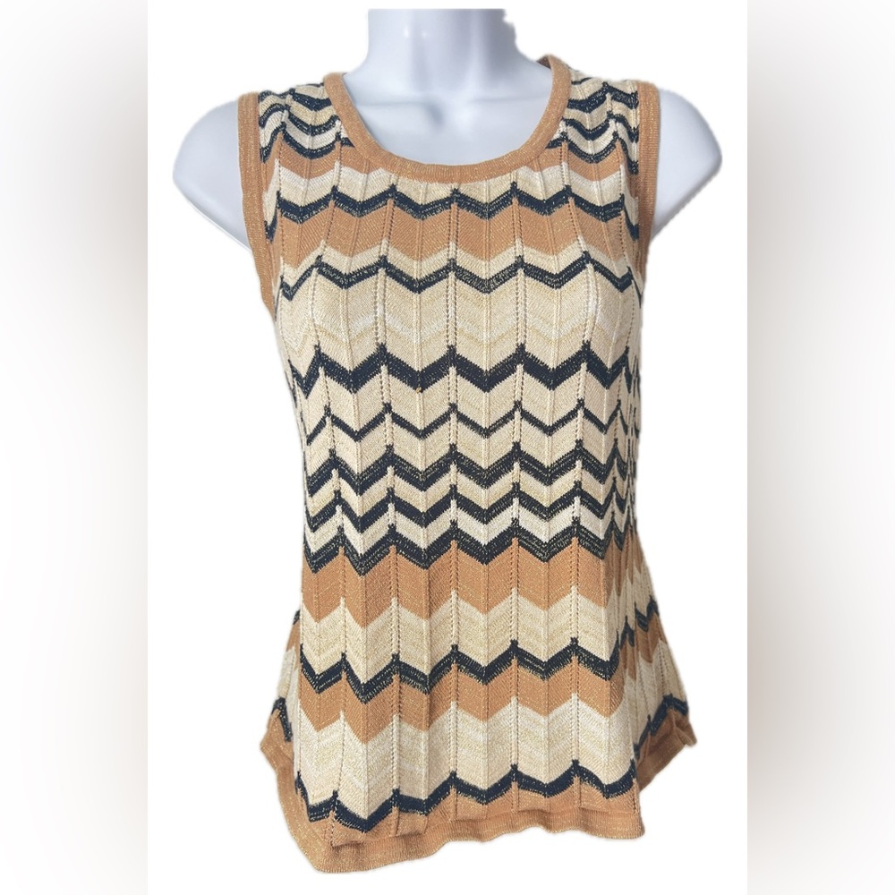 Tan and brown tank top